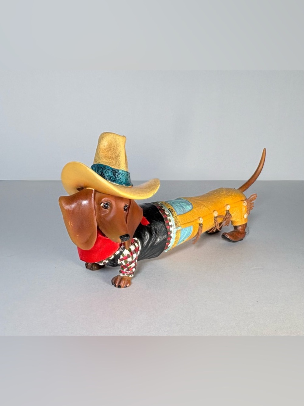 Retired Hot Diggity Dog Dachshund Cowboy Figurine Westland Giftware #16505